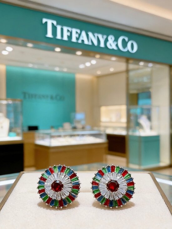 Tiffany  & Co . Jewelry - Tiffany & Co. Multi-Gemstone Sunburst Stud Earrings